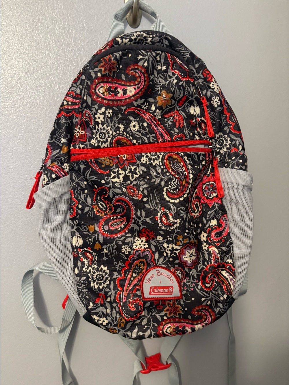 Vera Bradley x Coleman Paisley Full Backpack - Black, Red & Cream